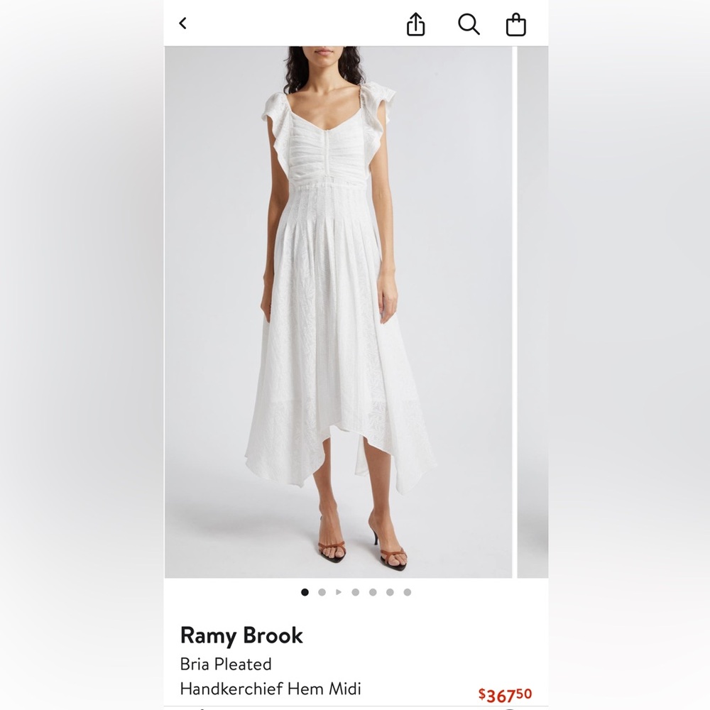 Ramy Brook White Midi Dress Size 2 NWT